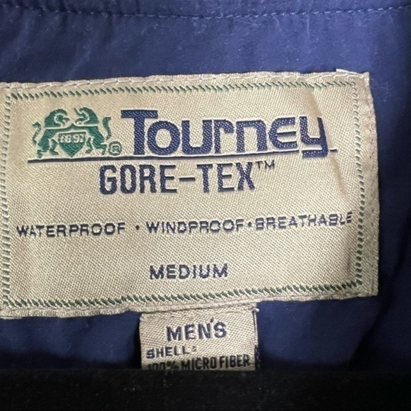 Tourney Mens Golf Pullover Windbreaker Blue 1897 Emblem Breathable Waterproof M - Picture 7 of 9